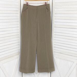East 5th Petite Cuffed Wide Leg Dress Pants Trousers Taupe Brown 8P